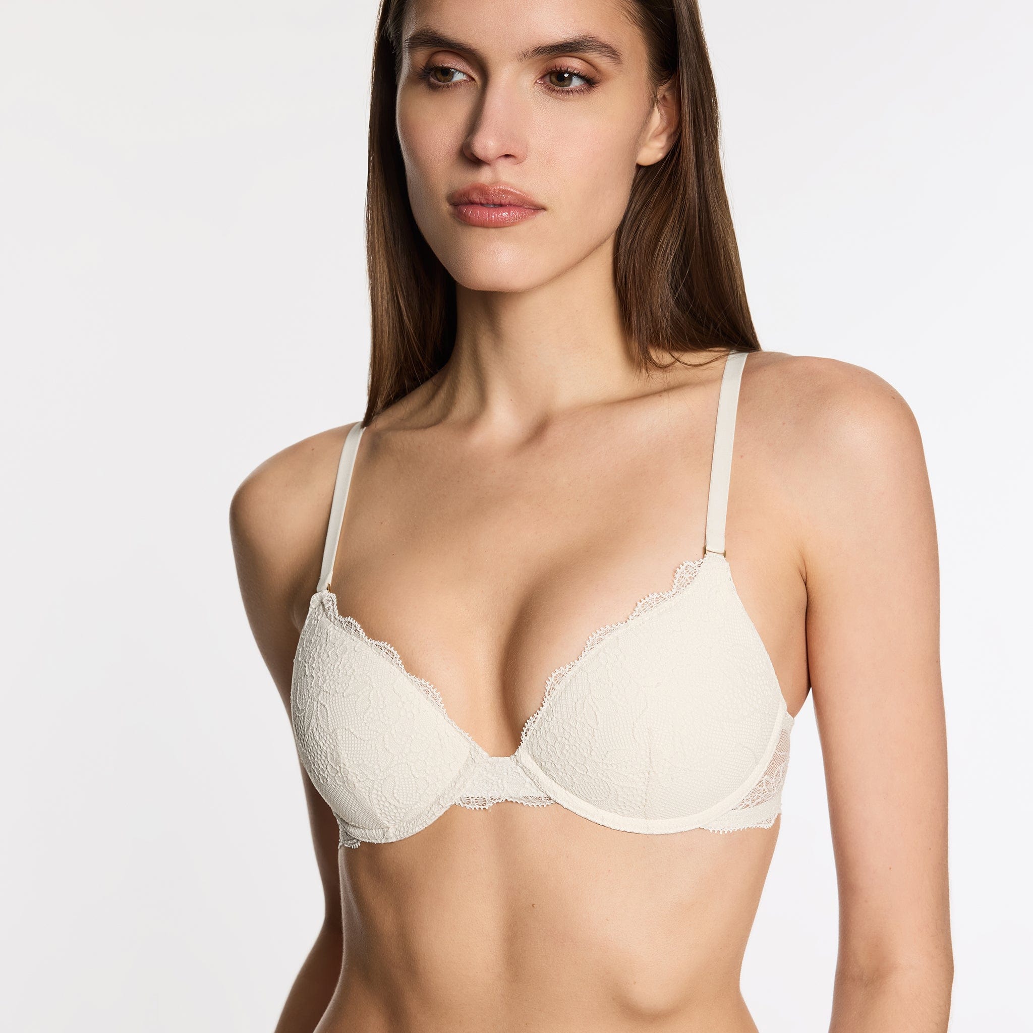 All Over Lace Lift Up Bra Ecru - Image 5