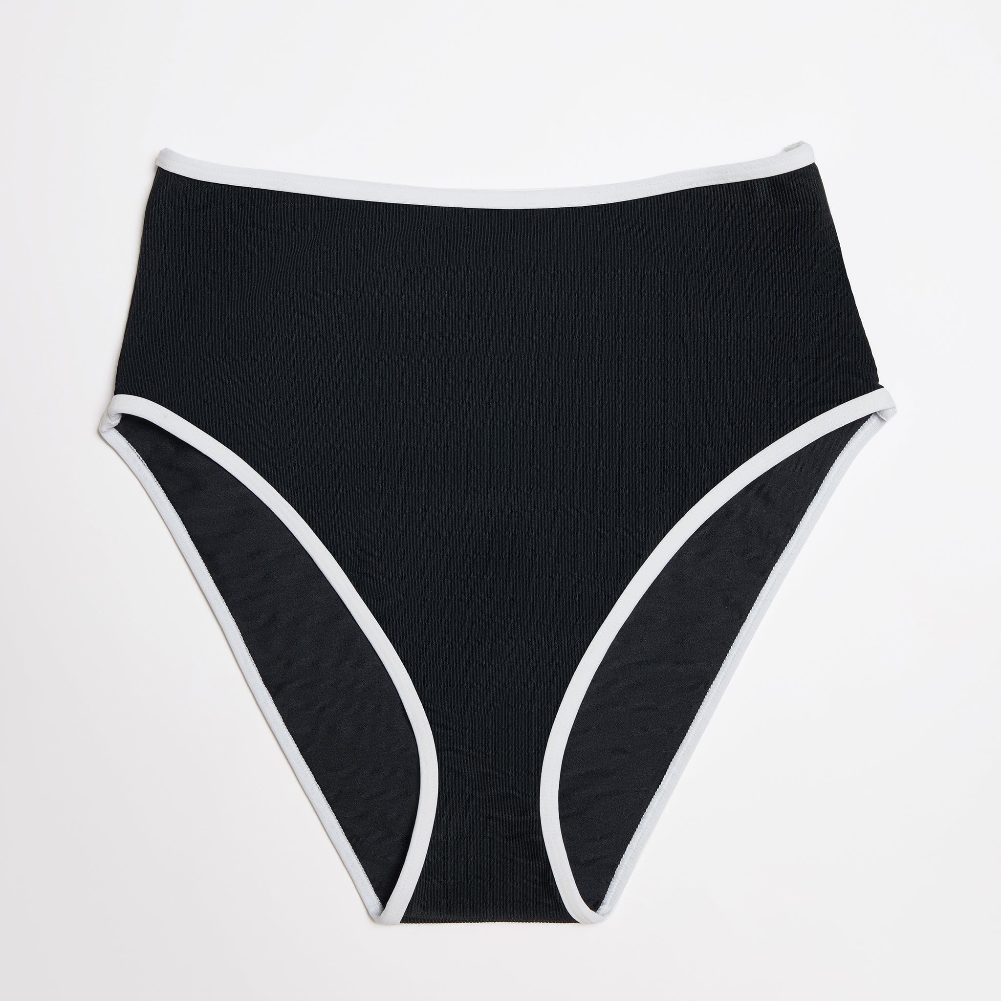 High Waisted Bikini Bottom Ribbed Jet - Image 6
