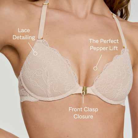 Lace Racerback Lift Up Bra Ecru - Image 2