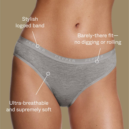 Supima® Cotton Bikini Heather Grey - Image 2