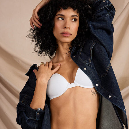 Supima® Cotton Lift Up Bra White - Image 2