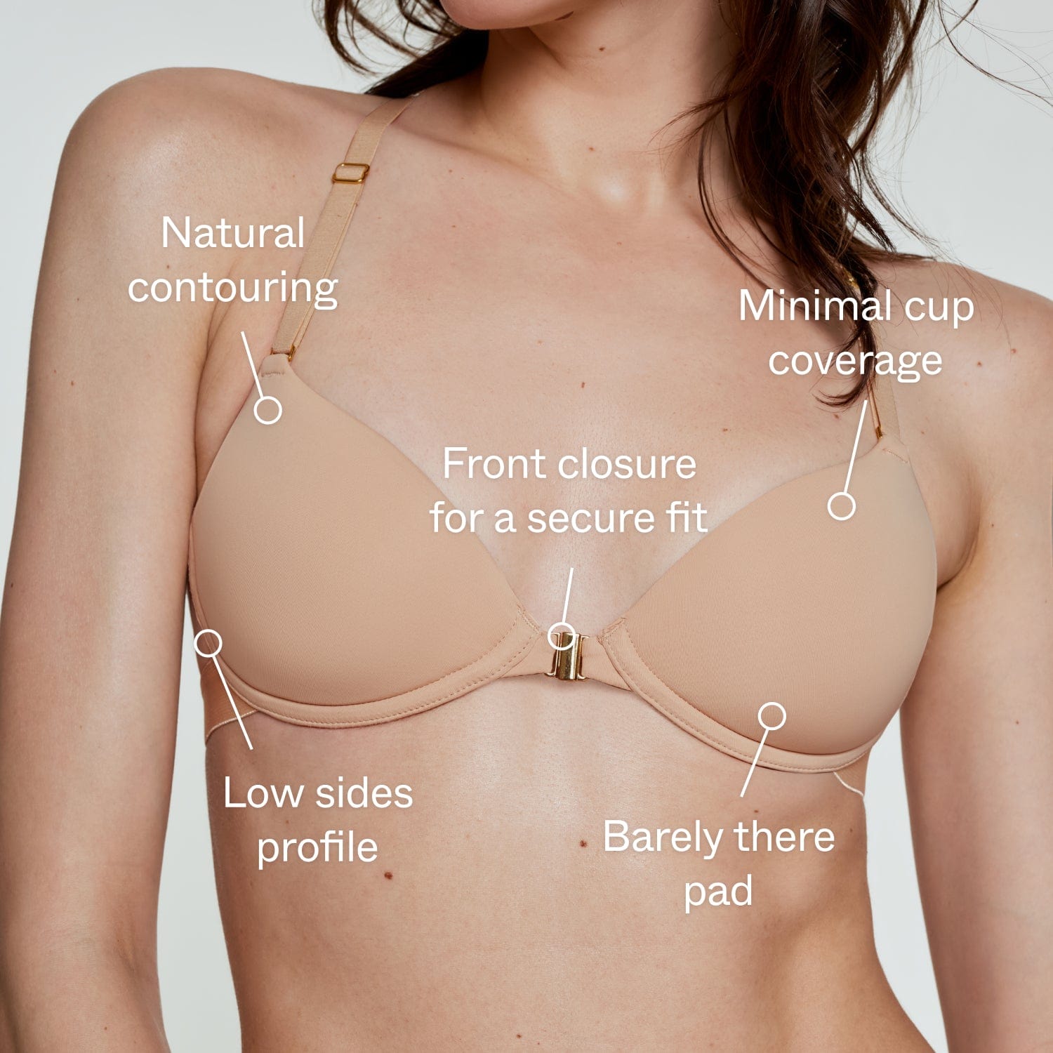 Demi Racerback T-Shirt Bra Sand - Image 3